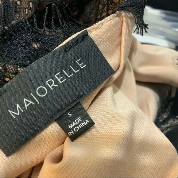 Majorelle Revolve Sarah Black Floral Print Lace Halter Open Back Bodysuit size S - Picture 9 of 10